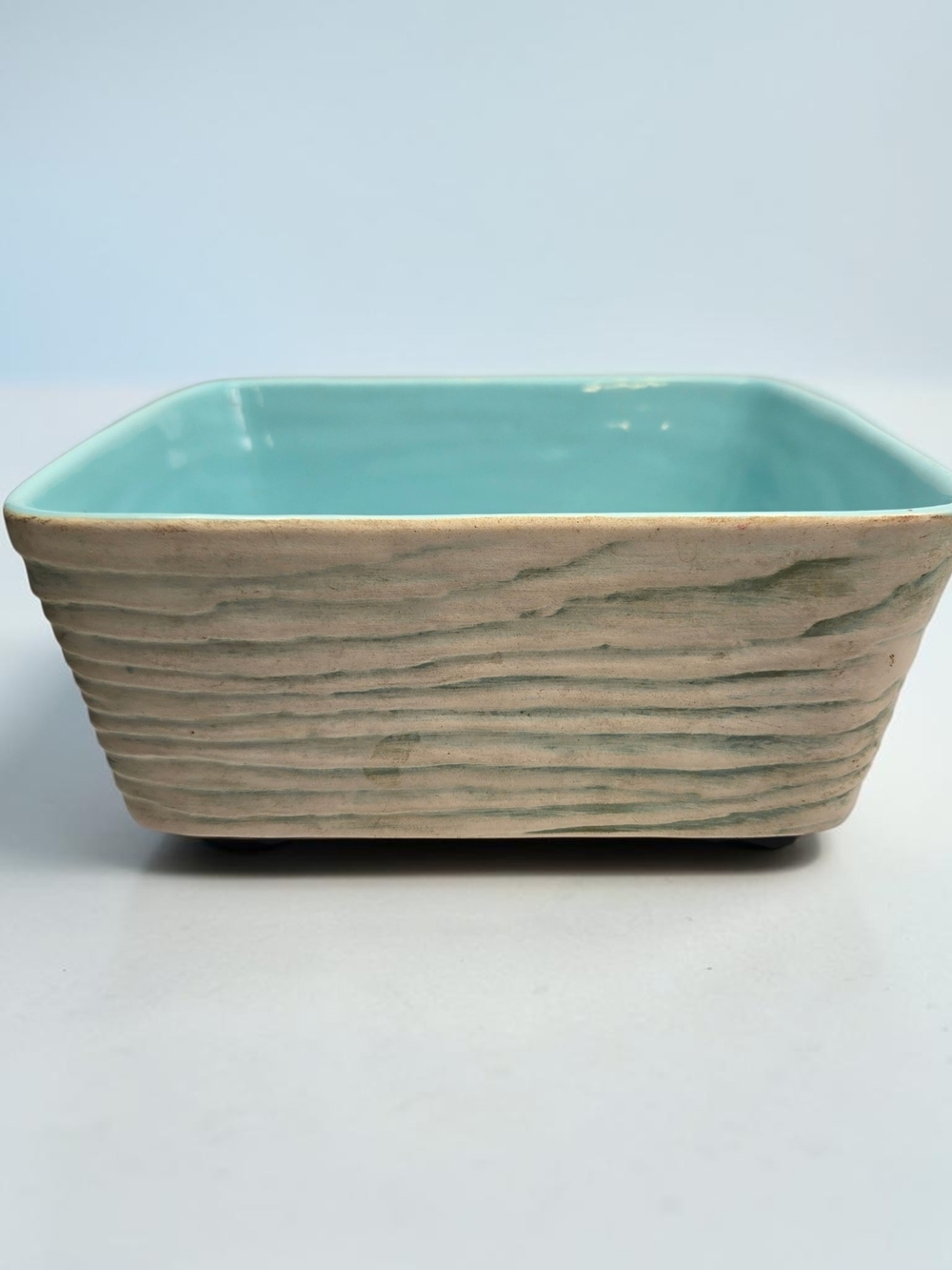 Vintage Shawnee Pottery USA 1204 Aqua Turquoise Rectangular Planter MCM